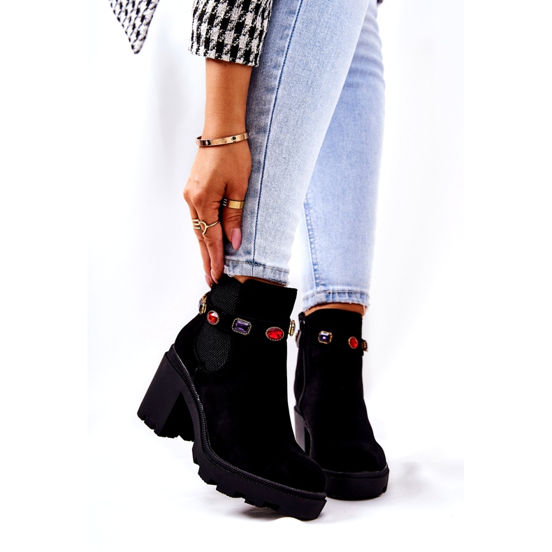 SEA Dámské boty na podpatku s krystaly Black Macbeth černá 3 SEA Dámské boty na podpatku s krystaly Black Macbeth černá 3