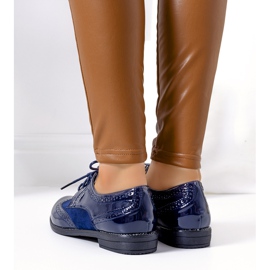 Námořnické lakované oxfordky z Holandska námořnická modrá 1