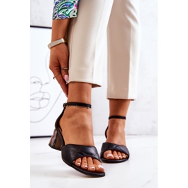 Lewski Shoes Kožené Sandály Na Baru Lewski 3027 černá 2