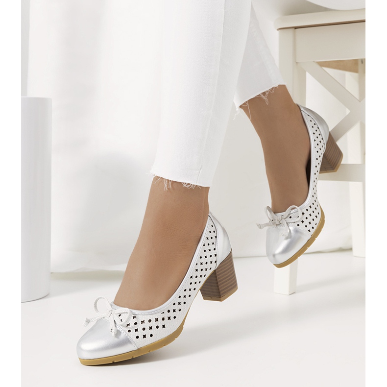 Stříbrné prolamované lodičky Pereira stříbrný 1