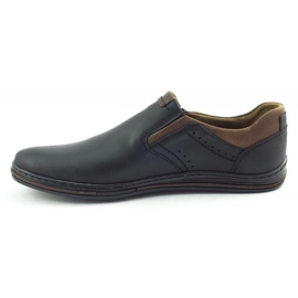 Polbut Černé pánské slip-on boty 401 hnědý černý 1