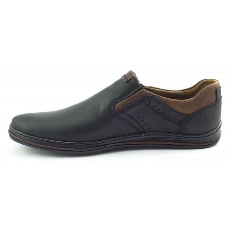 Polbut Černé pánské slip-on boty 401 hnědý černý 1