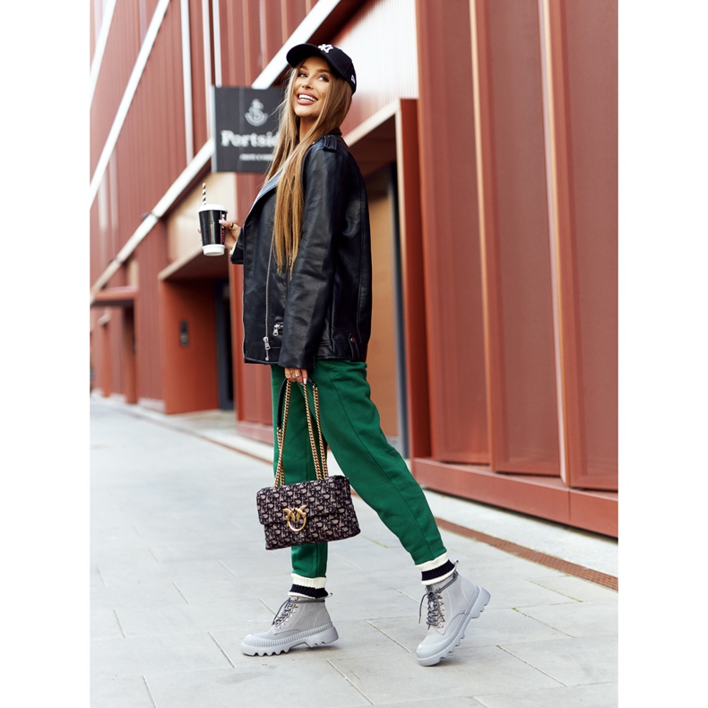 Kožené boty Big Star II274365 šedé šedá 6