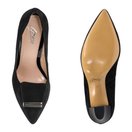 Černé velurové lodičky Marco Shoes 1008P s ozdobou černý 1