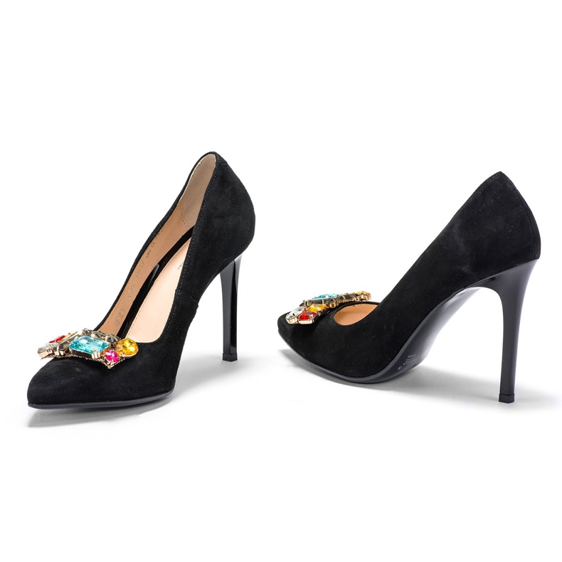 Marco Shoes Černé hřeby 1057P s velkými kameny černý 1
