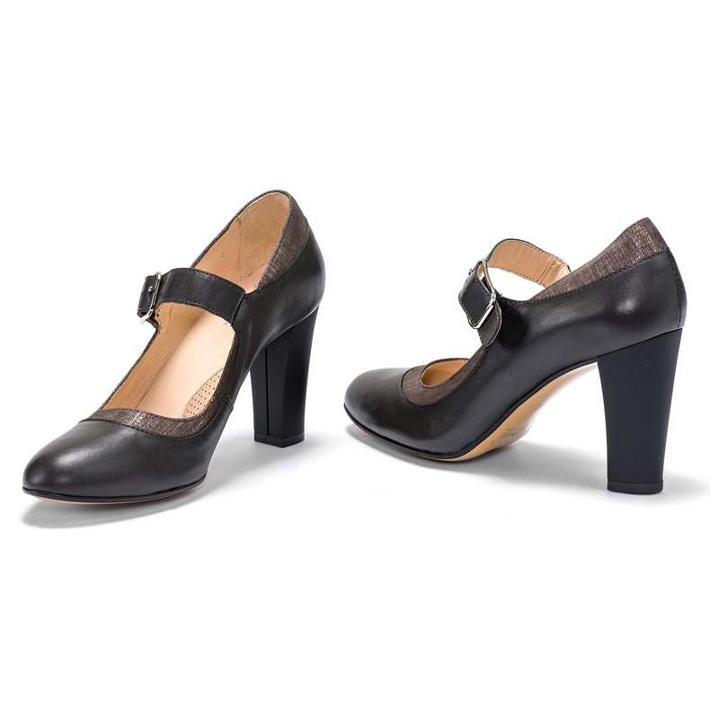 Marco Shoes Hnědé lodičky 0932P se sponou hnědý 2