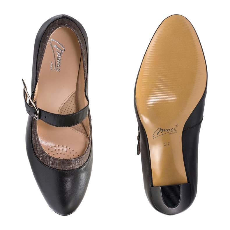 Marco Shoes Hnědé lodičky 0932P se sponou hnědý 1