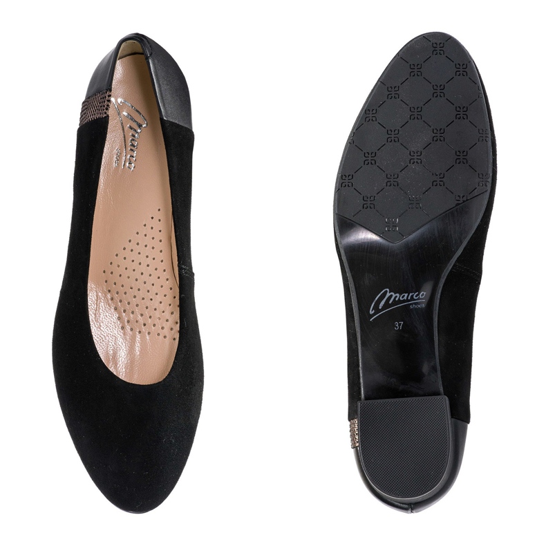 Marco Shoes Pohodlné lodičky na nízkém podpatku černý 2