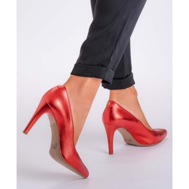 Marco Shoes Červené cvočky 0500P v lesklé barvě 2