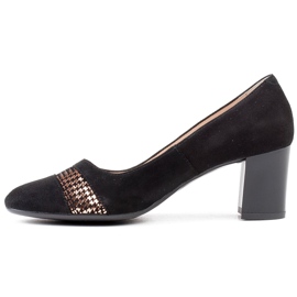 Marco Shoes Semišové lodičky s kovovým houndstoothem černý 2