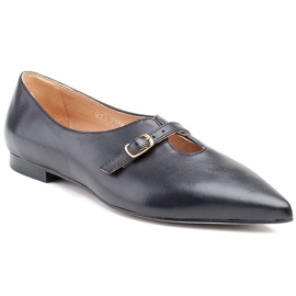 Marco Shoes Štíhlé černé dámské balerínky 1332P s páskem černý 1