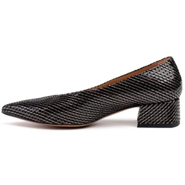 Marco Shoes Černé lodičky z neobvyklé pruhované kůže černý 2