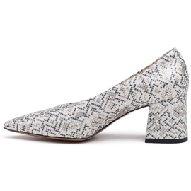 Marco Shoes Elegantní dámské lodičky s hadím motivem šedá 2