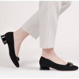 Marco Shoes Elegantní černé balerínky s mašlí černý 2
