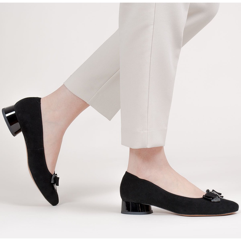 Marco Shoes Elegantní černé balerínky s mašlí černý 2