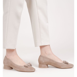 Marco Shoes Elegantní baleríny 1811P béžové barvy s mašlí béžový 1