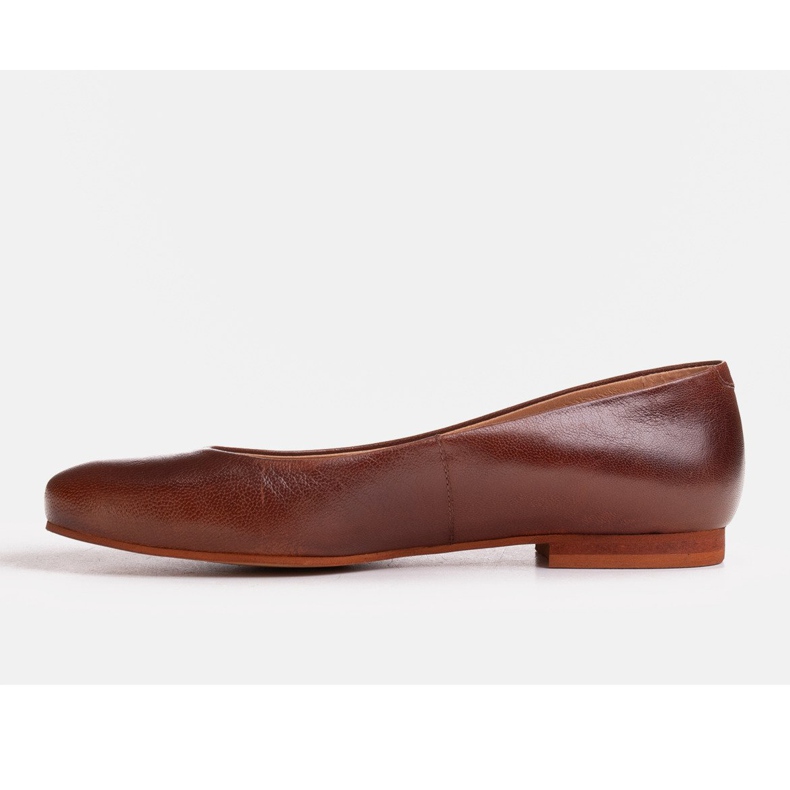 Marco Shoes Baleríny z hnědé kůže hnědý 1