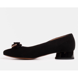 Marco Shoes Černé balerínky s podpatkem z černého laku černý 1