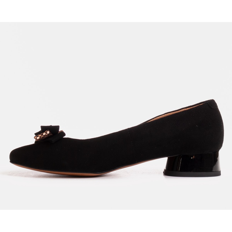Marco Shoes Černé balerínky s podpatkem z černého laku černý 1