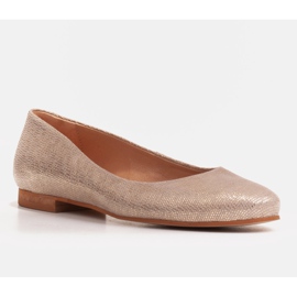 Marco Shoes Balerínky z měkké semišové kůže zlatý 1