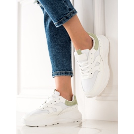 TRENDI Stylové tenisky s třpytkami bílý 1