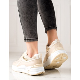 Ideal Shoes Tenisky Na Platformě béžový 1