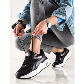 Ideal Shoes Tenisky Na Platformě černý 1