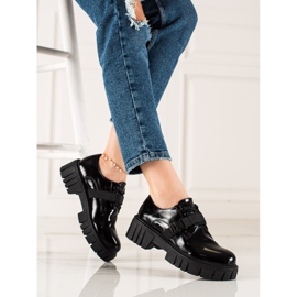 La.Fi Boty na platformě s přezkou černý 1