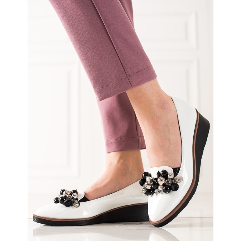 W. Potocki Elegantní boty na klínku bílý 1