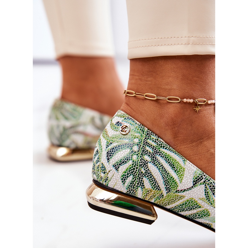 Dámské baleríny Laura Messi Leather Green 2193 vícebarevný zelený 1