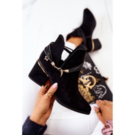 PS1 Inessa černé semišové kovbojské boty s pruhy černá 1