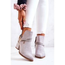 PS1 Inessa šedé semišové kovbojské boty s pruhy šedá 2