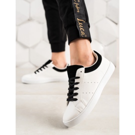 TRENDI Bílé Sportovní Boty S Ekokůží bílý černá 1
