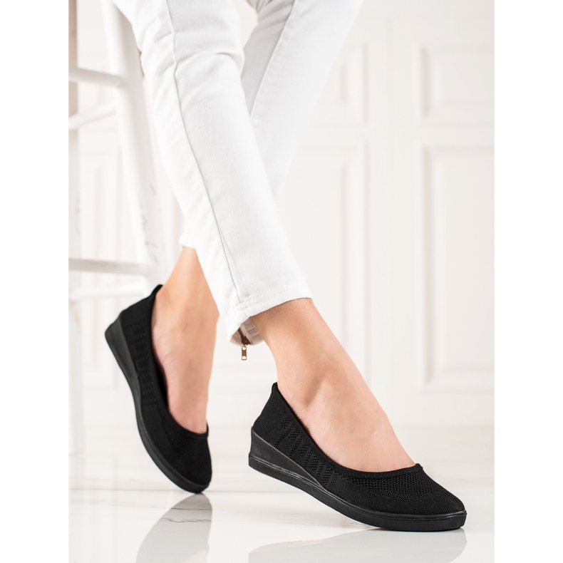 Evento Pohodlné černé balerínky černá 1