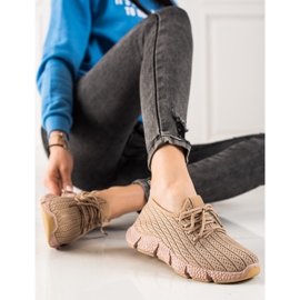 TRENDI Hnědé sportovní boty béžový 1 TRENDI Hnědé sportovní boty béžový 1