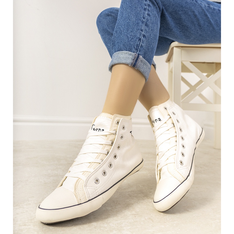 # poškozené # Torna dámské bílé kotníkové tenisky # POŠKOZENÉ # bílý 1