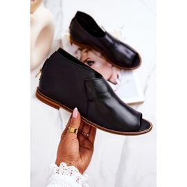 Kožené boty na vysokém podpatku Laura Messi Black 2324 černá 1