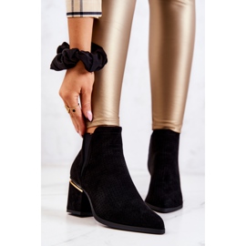 PS1 Černé semišové prolamované kovbojské boty Helloni černá 2