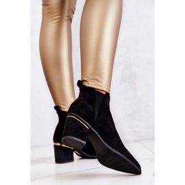 PS1 Černé semišové prolamované kovbojské boty Helloni černá 1