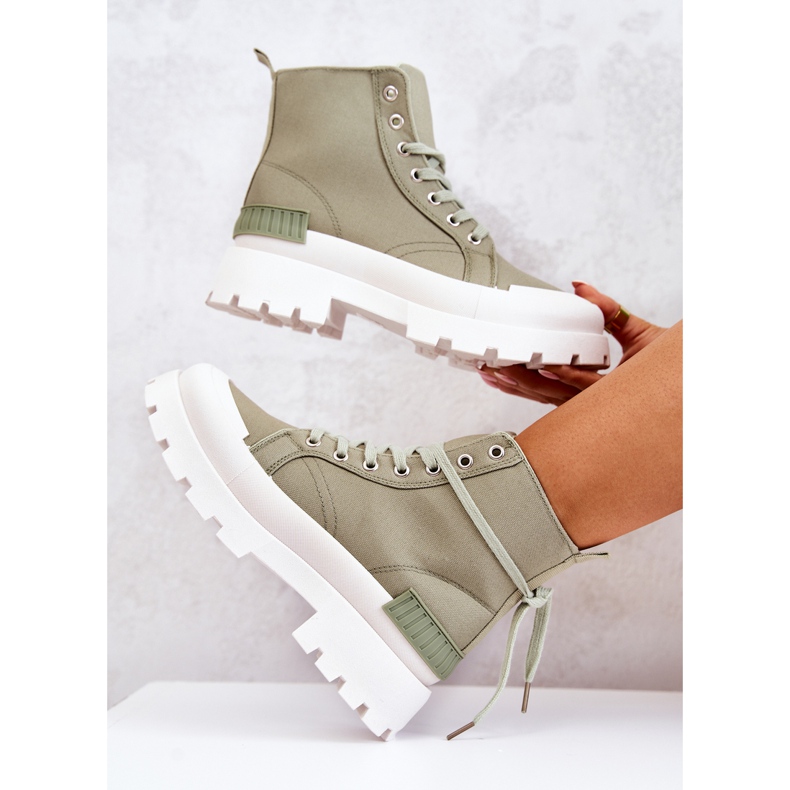 PS1 Věrné zelené vázané boty zelená 1