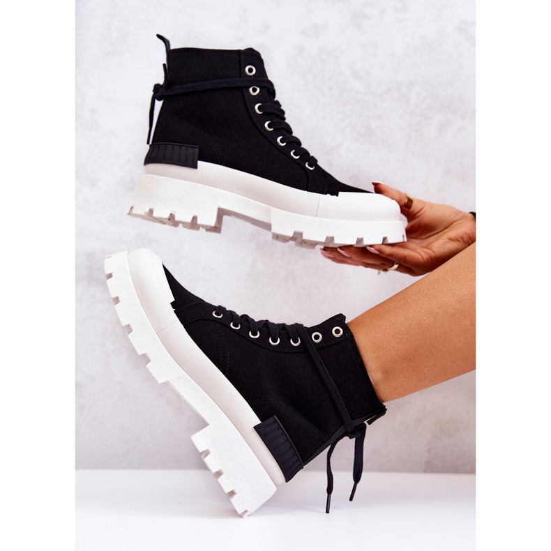 PS1 Věrné vázané černé boty černý 1