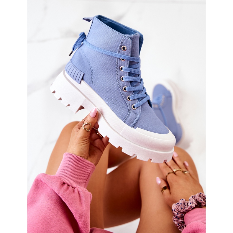 PS1 Věrné modré vázané boty modrý 1