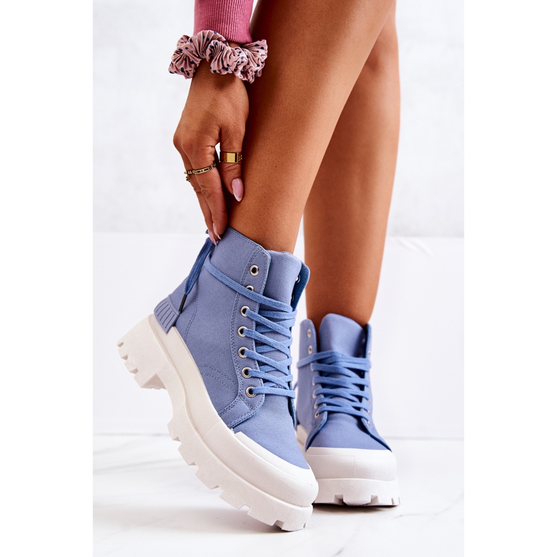 PS1 Věrné modré vázané boty modrý 2