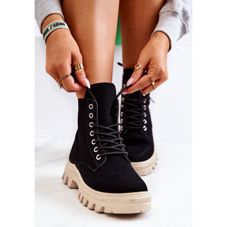 PS1 Semišové boty vázané Black Hurricane černá 1