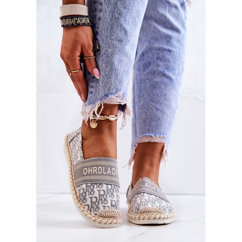 PS1 Klasické šedé espadrilky teplý čas béžový šedá 2