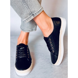 Zillo Black šněrovací espadrilky černý 2