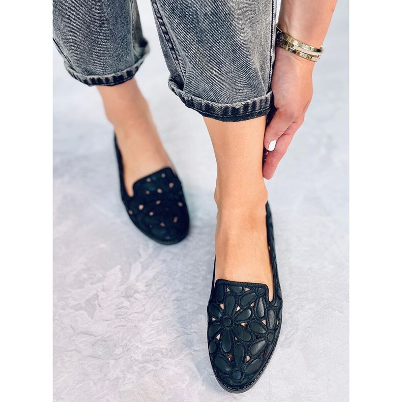 Prolamované baleríny Ragna Black černý 1