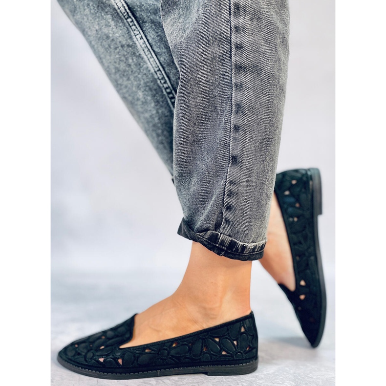 Prolamované baleríny Ragna Black černý 2