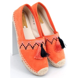 Boho espadrilky s třásněmi Birna Orange pomerančový 2