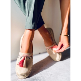 Boho espadrilky s béžovými třásněmi Birna 1